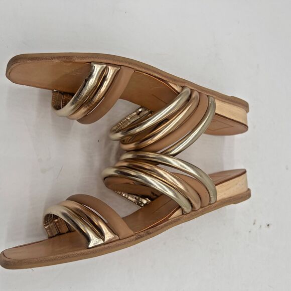 Dolce Vita Women Open Toe Metallic Strappy Slide Sandals Flat Slippers Size 6.5 - Picture 7 of 16